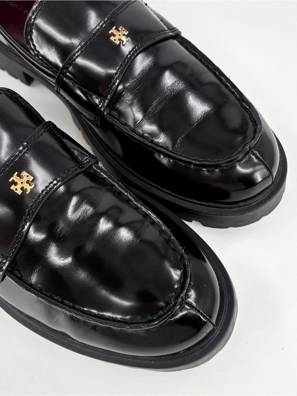 TORY BURCH Classic Lug Loafer Black Leather Platform Loafers 8.5